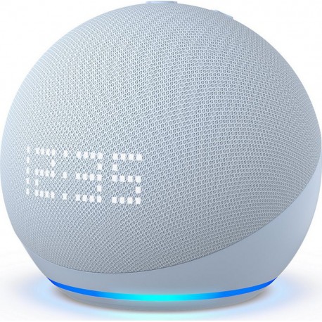 Amazon Assistant vocal Echo Dot 5 avec Horloge Bleu gris