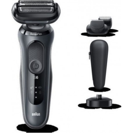 Braun series 6 60-n4500cs tondeuse barbe - 3 sabots - station de charge - technologie sensoflex -autonomie 50min BRA421020124092