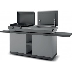 Forge Chariot Plancha ADOUR TABLE ROULANTE NOIR & GRIS COMBI