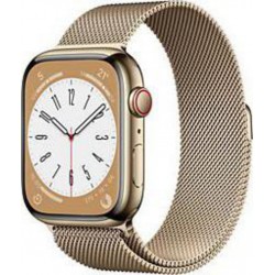 Apple Watch Montre connectée 45mm Acier Or/Boucle Or Mil Series 8 Cell