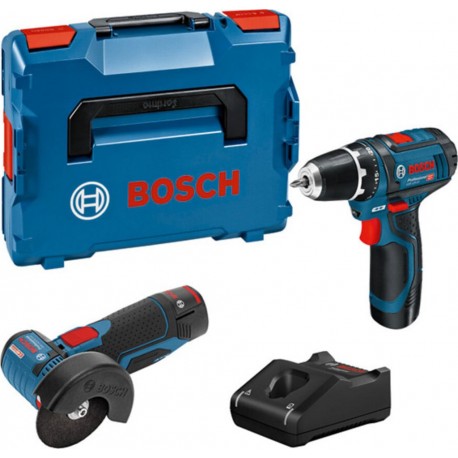 Bosch Kit Combo avec 2 outils 12V : GSR 12V-15+ GWS 12V-76 +2x2.0Ah + GAL 12V-40 (L)