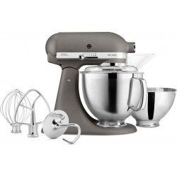 Kitchenaid Robot pâtissier 5KSM185PSEGR Artisan Gris Impérial, 4,8 L, accessoires inox, bol 3L, couvercle antiprojections