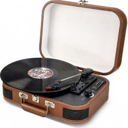 Inovalley Platine vinyle portable Bluetooth rétro TD14